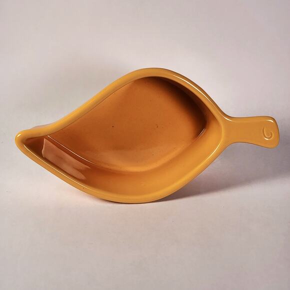 Chantal Ramekin Leaf 12-Ounce Bakeware Baking Dish Orange Enamel 93-LO15 Setof 3 - Picture 6 of 10